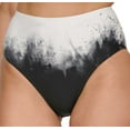 thumbnail image 2 of Calvin Klein Women's Printed High Waist Bikini Bottoms Swimsuit Black Size Large, 2 of 3