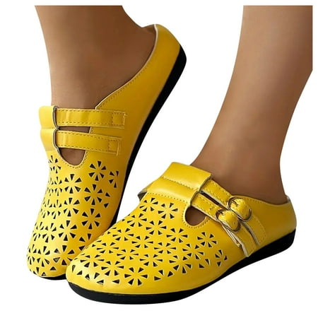 

WEAIXIMIUNG Wedge Slide Sandals Platform Sandals Sandals For Women Comfortable Dressy Shoes Womens Sandals Beach Slides Trendy 41 Yellow