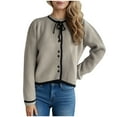 thumbnail image 2 of RKSTN Chandails pour Femmes Mode Automne Hiver Tricoté Ample Manches Longues Blouse Col Rond Chandail Chandail Début Mode Automne, 2 of 6