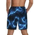 thumbnail image 3 of Sigee Blue Lightning Print Mens Swim Trunks with Compression Liner Quick Dry Swim Stretch Beach Shorts with Pockets,S-3XL, 3 of 7