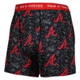thumbnail image 2 of Men's Pair of Thieves Gray/Black Atlanta Braves Super Fit 2-Pack Boxer Briefs Set, 2 of 5