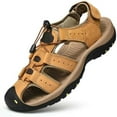 thumbnail image 2 of Nuevas sandalias de cuero para hombres, zapatos de playa de cuero de vaca de primera capa para deportes de ocio al aire libre Wmkox8yii  123q579, 2 of 8