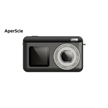 AperScie Digital Cameras, UHD 4K 48MP Point and Shoot Digital Cameras with 64GB SD Card and 16X Digital Zoom Anti Shake,  Black