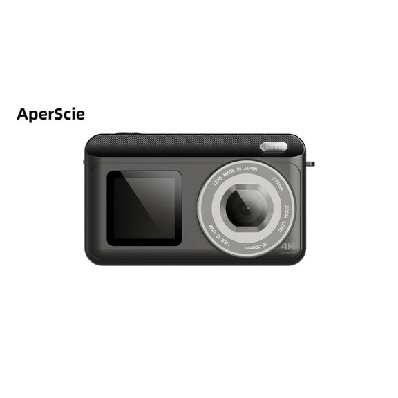 AperScie Digital Cameras, UHD 4K 48MP Point and Shoot Digital Cameras with 64GB SD Card and 16X Digital Zoom Anti Shake,  Black