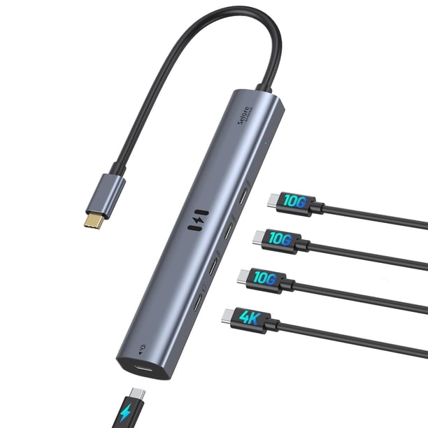 Hub USB C Selore de 10 Gbps con vídeo 4K @60Hz para MacBook Pro