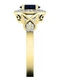 thumbnail image 4 of Dazzlingrock Collection 10K Oval Cut Blue Sapphire & Round Cut Diamond Bridal Halo Engagement Ring, Yellow Gold, Size 8, 4 of 4