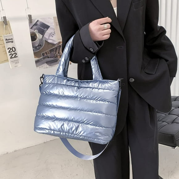 LSLJS Women's Tote Bag Large Shoulder Bag, Tote Padded Winter Handbag Space Tote Bag Feather Shoulder Bag Shopping, Summer Savings Clearance