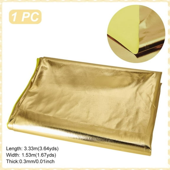 3.6 Yard Metallic Foil Spandex Fabric 60 Inch Wide Polyester Shiny Stretch Fabric Hologram Spandex Iridescent for Dancewear Costumes Home Upholstery Bags Wallets Making Light Golden