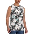 thumbnail image 2 of Balery Hawaii Palms Men's Sleeveless Muscle Shirts Workout Tank Top, Moisture Wicking, Odor Protection-, 2 of 8
