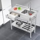 thumbnail image 3 of Space-Saving Solution 39 Inch Stainless Steel Freestanding Sink con Cajón & Faucet Built-In cm de Profundidadrain Basket & cm de Profundidadish Rack para Laundry o Garage, 3 of 7