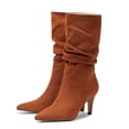 thumbnail image 5 of 2025 Fall Women's Mid-Calf Boots High Heeled Suede Pointed Toe Fashion Shoes for, 5 of 9