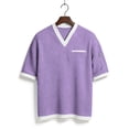 thumbnail image 5 of Kalauyu Men's Waffle Shirts V Neck Tee with Pocket Short Sleeve Textured Knitted Summer Casual Basic Tops, 5 of 6