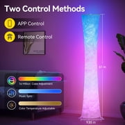 SUNMORY 61 RGBIC LED Floor Lamp, 1800 LM Color Changing Lighting Modern Tall Lamp with Music Sync & 16 Millio Colors, Standing Lamp With Remote & APP Control for Living Room, Bedroom, Gaming, Party