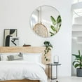 thumbnail image 3 of 32 Inch Round Bathroom Mirror Silver Metal Frame Wall Mounted for Modern Bathrooms, 3 of 10
