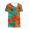 thumbnail image 4 of Tnhcen "Women's Stylish Asymmetrical V-Neck Printed Button Blouses | Short Sleeve Tops S-3XL | Casual Summer Fashion Essentials", 4 of 5