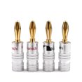 thumbnail image 1 of 24K Gold Banana Plugs Audio Jack Connectors Dual Screw Lock, 1 of 8