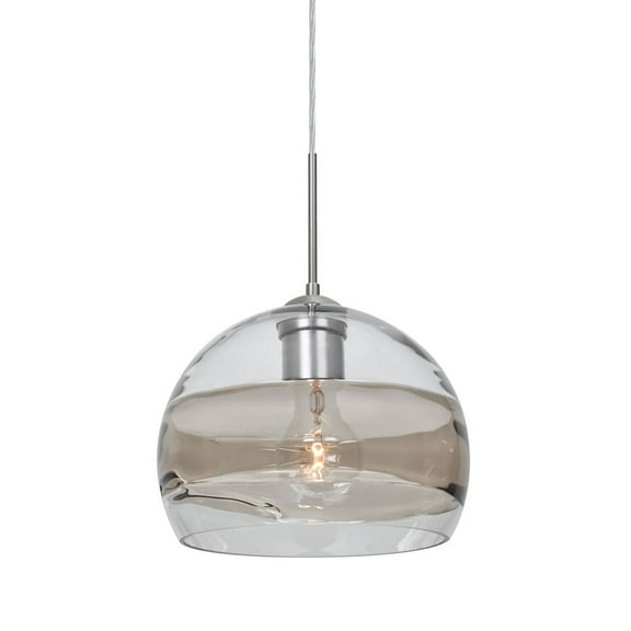 1JT-SPIR8SC-SN-Besa Lighting-Spirit 8-One Light Pendant with Flat Canopy-8.5 Inches Wide by 6.25 Inches High-Satin Nickel Finish-Clear/Smoke Glass