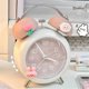 thumbnail image 5 of Reloj despertador analógico con pilas rosa for dormitorio, sala de estar, sala de estudio, dormitorio escolar, reloj despertador de mesa multifuncional, 5 of 6