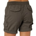 thumbnail image 4 of Women's Summer Casual Cargo Shorts Elastic Waist Drawstring Hiking Shorts with Pockets, 4 of 6