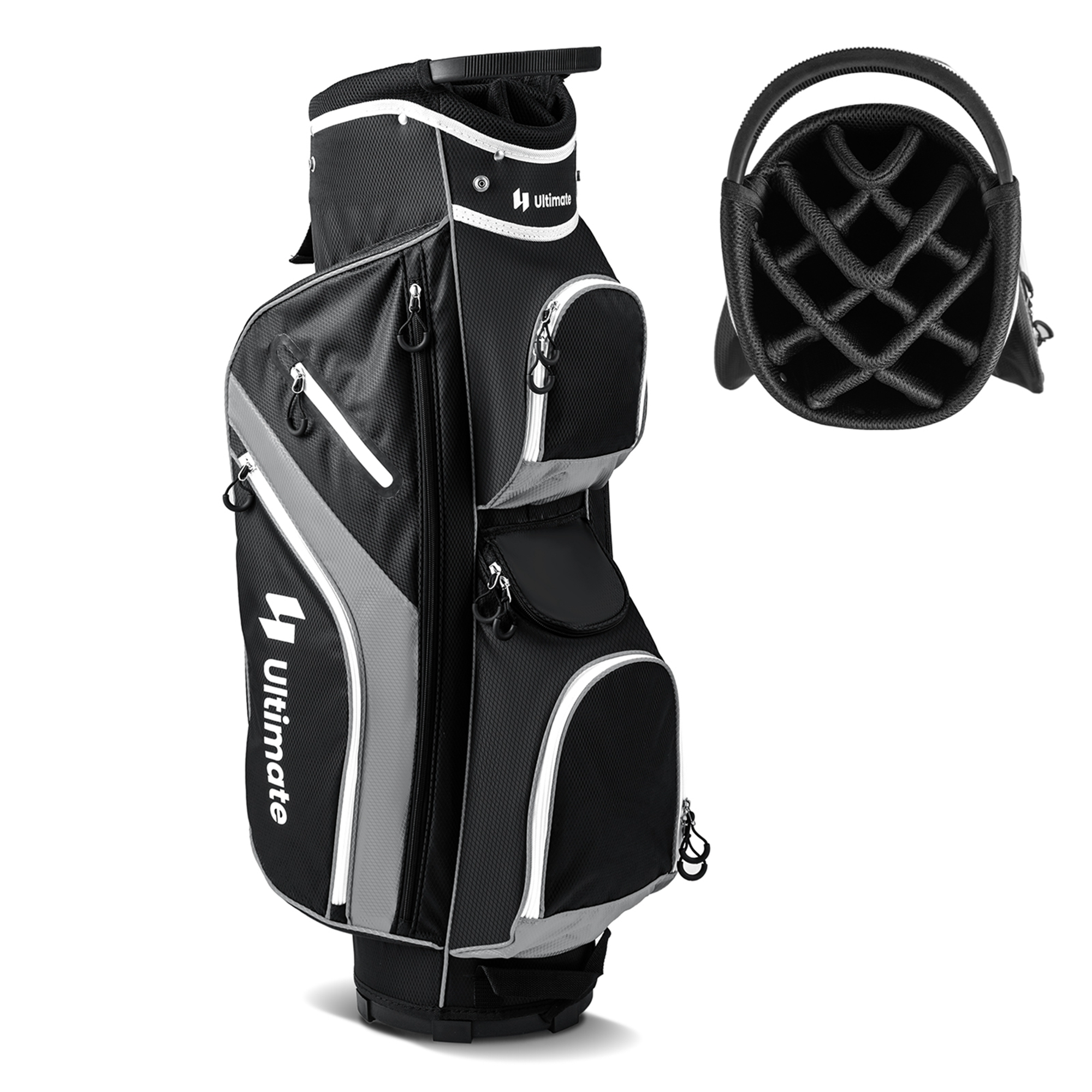 Costway Golf Cart Bag with 14-Way Dividers - Gray