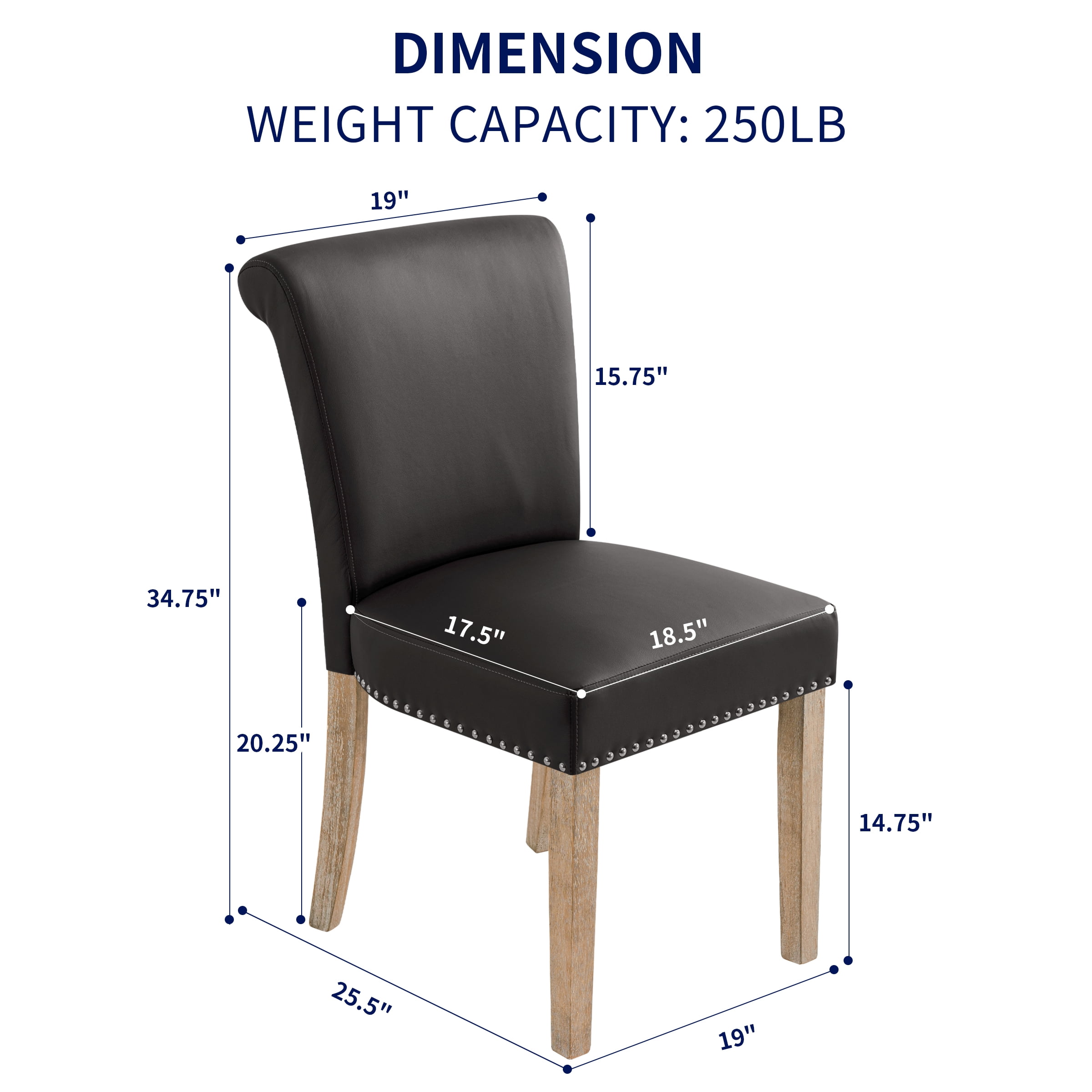 ダイニングチェア 1CREW CHAIR | CUSTOM | MEDIUM Subrtex Leather Anchor Studded Indoor Dining Chair Set of 2