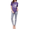 thumbnail image 6 of ZXSXSY Women Sunflower Printed Crew Neck Short Sleeves Top, 6 of 7