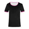 thumbnail image 4 of OOOUM Women Basic T Shirts Solid Color Short Sleeve Ringer Tee Shirt Comfort Modern Fit Casual Summer Tops Black XXXXL, 4 of 4