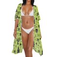 thumbnail image 3 of HELLHERO Spooky Pattern Long Kimono Swimsuit Cover Up Polyester Lightweight Free Size Bathing Suit Cover Up for Women, 3 of 6