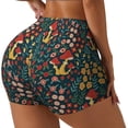 thumbnail image 2 of Wukai Berries and Flowers Print Pack Biker Shorts for Women Yoga Workout Gym Running Scrunch Active Shorts-XX-Large, 2 of 8
