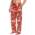 thumbnail image 3 of Kdxio Lilies Flowers Print Men's Sleep Pajama Pant Lounge Pants with Pockets, 3 of 8