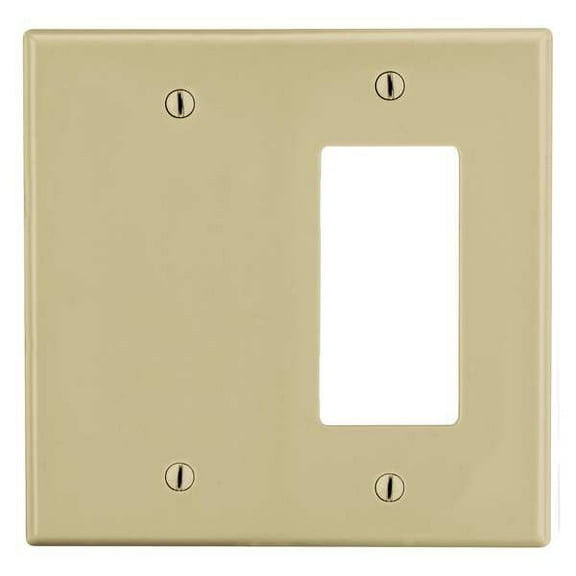 Hubbell Wiring Device-Kellems Duplex/Decorator Blank Wall Plate,Ivory P1326I