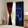 thumbnail image 3 of Homewish Red Blue Gamepad Curtains Pack of 2 (42x84 Each) for Boy, Fashion Honeycomb Abstract Curtains Blackout, Modern Video Game Bedroom Curtains, Living Room Curtains Decor, 3 of 6