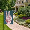 thumbnail image 5 of Rainbow Pride Garden Flag 12x18 Double Sided, Two Fingers Peace Love Lgbt LGBT Support House Yard Flags Banner Yard Outdoor Lawn Home Decoration, 5 of 6