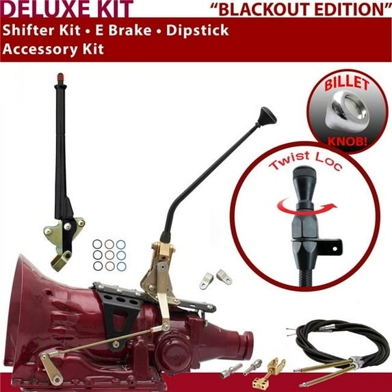 American Shifter 2004R Shifter Kit Black 12 in. E Brake Cable Clevis Dipstick for F17D1