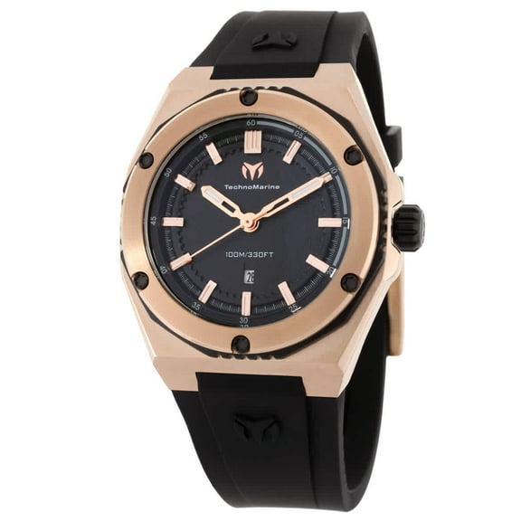 Technomarine Coral Quartz Black Dial Ladies Watch TM-416047