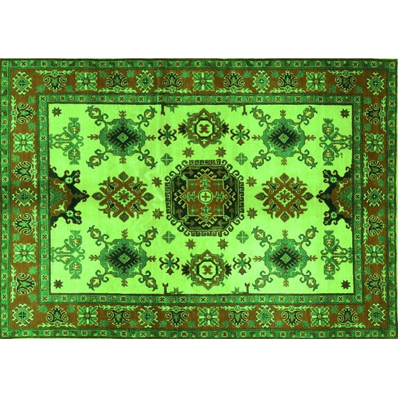 Ahgly Company Indoor Rectangle Persian Green Traditional Area Rugs, 6' x 9'