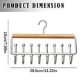 thumbnail image 3 of Goodw7 Wooden Wave Hanger for Closet, 8 Hook Space Saving Clothes Rack with Swivel Hook, Multifunctional Organizer for Belts Ties Scarves in Bedroom Dorm Apartment, 3 of 6
