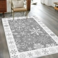 thumbnail image 3 of Snowflakes Christmas Area Rug 4x6 Washable Rug Non Slip Grey Xmas Winter Vintage Large Area Rug Indoor Floor Carpet for Entryway Bedroom Kitchen Living Room Home Office Dining Room Nursery, 3 of 8