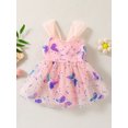 thumbnail image 4 of Bslissey Baby Girls Sleeveless Romper Dress Butterfly Sequin Mesh Hem Tank Jumpsuit Infant Sweet Crew Neck A-line Bodysuit Dress Summer Princess Clothes 3M-3T, 4 of 9
