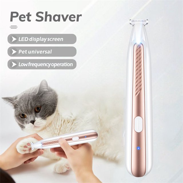Tondeuse Micro de Précision pour Animaux, Tondeuse pour Poils d'Animaux avec Lumière DEL, Faible Bruit, Rechargeable, Tondeuse pour Oreilles, Fesses, Visage et Yeux d'Animaux 10 ml