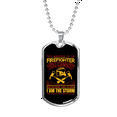 thumbnail image 1 of The Firefighter Whispers Back Necklace Stainless Steel or 18k Gold Dog Tag 24" Chain, 1 of 8