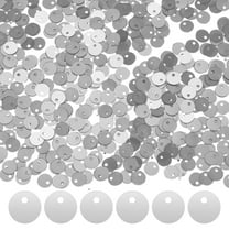 Uxcell 4-Pack 6 mm Flat Round Loose Sequins Paillettes for Crafts for DIY Projects/Sewing [Silver]