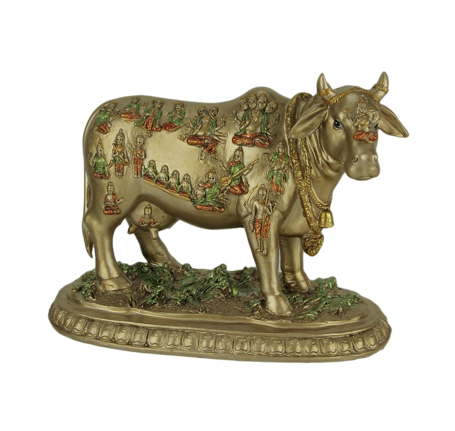 Golden Nandi the Sacred Bull Vahana of Hindu God Shiva Statue