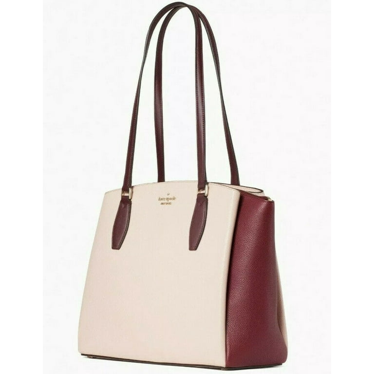 Kate Spade Monet Large Triple Compartment Tote Leather Rose Smoke