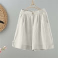thumbnail image 2 of cfhntfmh Shorts for Women Drawstring Mid Waist Solid Shorts with Pockets Summer Trendy Vintage Shorts, 2 of 6