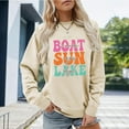 thumbnail image 2 of Women Sweatshirts Long Sleeve Sweatshirt Long Sleeve Pullover Tops for Women Beige Crewneck Sweatshirts Women'S Fall Clothing Street Style Clothes, 2 of 4