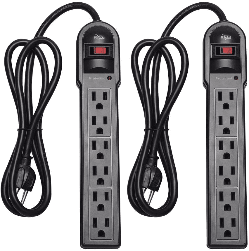 Switch 4 Pack Maxxima 6 Outlet Power Strip Surge Protector 300 Joules 2FT Cord