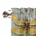 thumbnail image 5 of Modern Oil Painting Kitchen Curtains and Valances Set, Retro Yellow Dragonfly Rod Pocket Window Valance 18 Inch Window Curtain Panels for Living Room Bedroom Laundry, 27.5x36in, 3 Pieces, 5 of 7