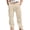 Beige, variant on Men's Ventilated Cargo Pants, Solid Color Drawstring Elastic Trousers, Perforated Button Work Pants, Casual Summer Outfits, Lightweight Active Clothing