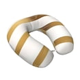 thumbnail image 2 of U-Shaped Pillow 11.8×9.8in With Pillow Core Comfortable Soft Invisible Zipper For Daily Travel Driving Office Gold Stripe_3, 2 of 8